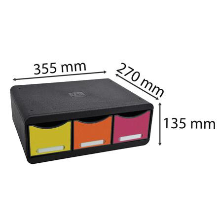 Irattároló, műanyag, 3 fiókos, EXACOMPTA "Iderama® "Toolbox", fekete