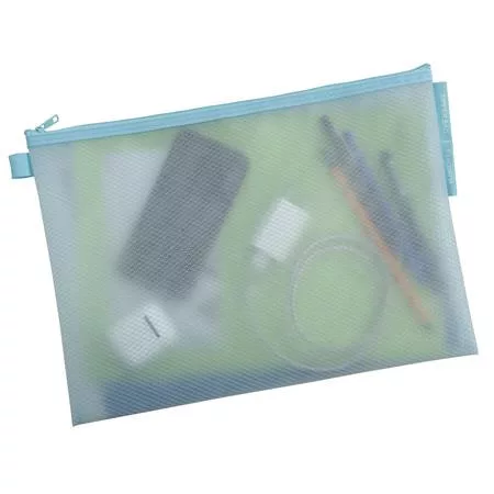 Rendszerező tasak, cipzáras, hálós, A4, EXACOMPTA "Chromaline Pastel", vegyes színek