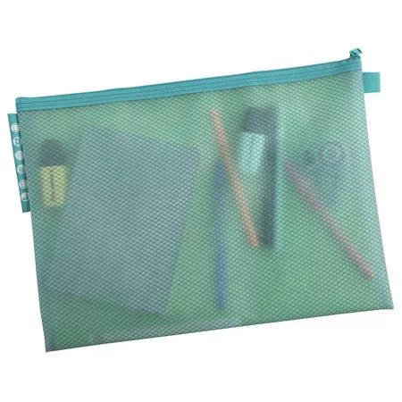 Rendszerező tasak, cipzáras, hálós, A4, EXACOMPTA "Chromaline Pastel", vegyes színek