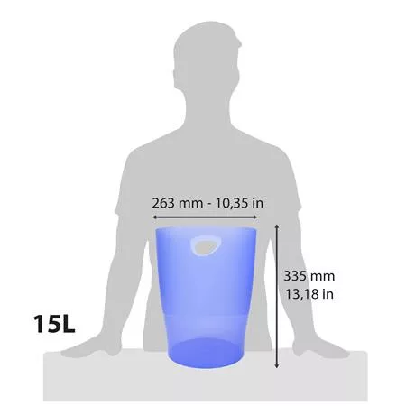 Papírkosár, 15 liter, PP, EXACOMPTA "Linicolor", jégkék