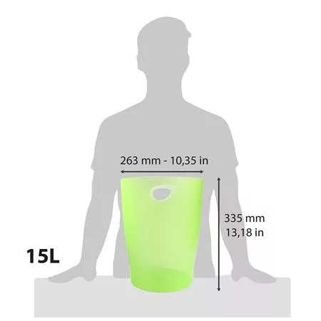 Papírkosár, 15 liter, PP, EXACOMPTA "Linicolor", almazöld