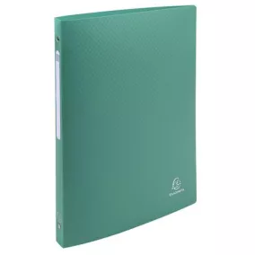   Gyűrűs könyv, 4 gyűrű, 20 mm, A4, PP, címkével, EXACOMPTA, sötétzöld
