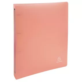   Gyűrűs könyv, 4 gyűrű, 40 mm, A4, PP, EXACOMPTA, pasztell korall