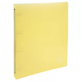   Gyűrűs könyv, 4 gyűrű, 40 mm, A4, PP, EXACOMPTA, pasztell sárga
