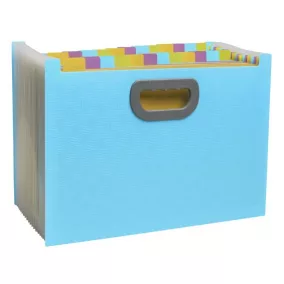   Harmonika irattartó, A4, PP, 24 rekeszes, EXACOMPTA "Pop'NCo", ciánkék