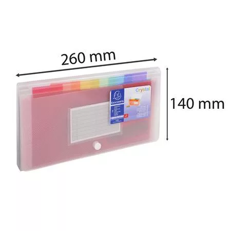 Harmonikamappa, 260x140 mm, PP, 7 rekeszes, EXACOMPTA