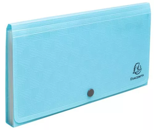 Harmonikamappa, 260x140 mm, PP, 7 rekeszes, EXACOMPTA "Pop'NCo", ciánkék