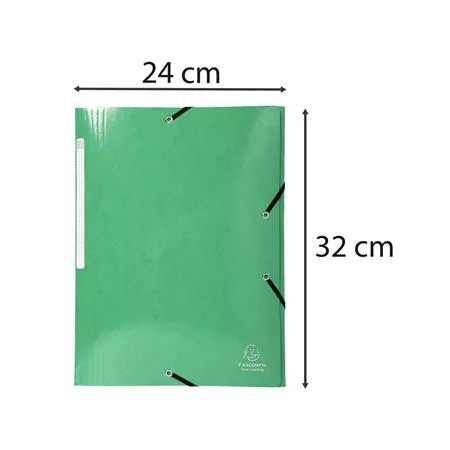 Gumis, mappa, karton, A4, EXACOMPTA "Iderama", sötét zöld