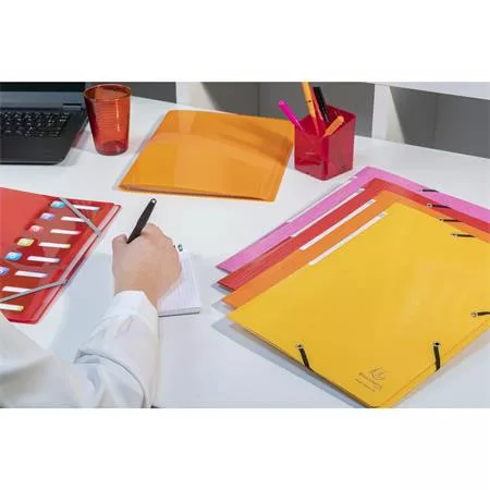 Gumis mappa, karton, A4, EXACOMPTA "Iderama", narancs