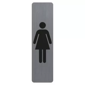   Információs tábla, öntapadó,4,4x16,5 cm, alumíniumhatású, EXACOMPTA, "Női"