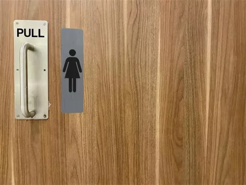 Információs tábla, öntapadó,4,4x16,5 cm, alumíniumhatású, EXACOMPTA, "Férfi"