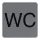 Információs tábla, öntapadó, 7,5x7,5 cm, alumíniumhatású, EXACOMPTA, "WC"
