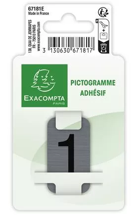 Információs tábla, öntapadó, 2,5x4,4 cm, alumíniumhatású, EXACOMPTA, 1-es