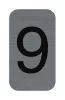 Információs tábla, öntapadó, 2,5x4,4 cm, alumíniumhatású, EXACOMPTA, 9-es