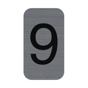   Információs tábla, öntapadó, 2,5x4,4 cm, alumíniumhatású, EXACOMPTA, 9-es