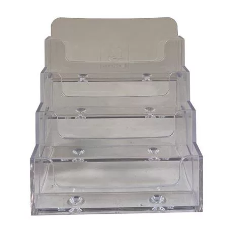 Névjegykártya tartó, asztali, 4 rekesz, EXACOMPTA "Office", áttetsző