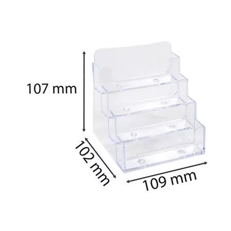 Névjegykártya tartó, asztali, 4 rekesz, EXACOMPTA "Office", áttetsző