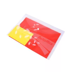   Irattartó tasak, A4, PP, patentos, 120 mikron, FLEXOFFICE, "FO-CBF02", áttetsző, mintás