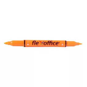   Szövegkiemelő, 1,0/4,0 mm, kétvégű, FLEXOFFICE "HL01", narancs