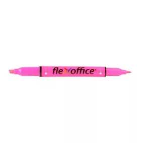   Szövegkiemelő, 1,0/4,0 mm, kétvégű, FLEXOFFICE "HL01", rózsaszín