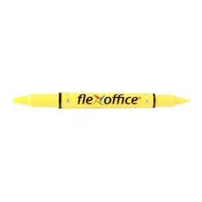   Szövegkiemelő, 1,0/4,0 mm, kétvégű, FLEXOFFICE "HL01", sárga