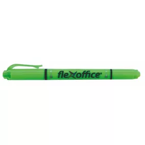   Szövegkiemelő, 1,0/4,0 mm, kétvégű, FLEXOFFICE "HL01", zöld