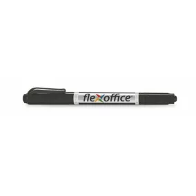   Alkoholos marker, 0,4/1,0 mm, kúpos, kétvégű, FLEXOFFICE "PM01", fekete