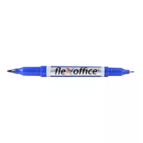   Alkoholos marker, 0,4/1,0 mm, kúpos, kétvégű, FLEXOFFICE "PM01", kék