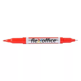   Alkoholos marker, 0,4/1,0 mm, kúpos, kétvégű, FLEXOFFICE "PM01", piros
