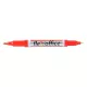 Alkoholos marker, 0,4/1,0 mm, kúpos, kétvégű, FLEXOFFICE "PM01", piros