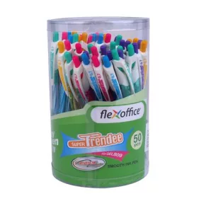   Zseléstoll, 0,35 mm, nyomógombos, vegyes színű test, FLEXOFFICE "Trendee", kék