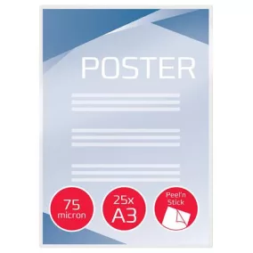   Meleglamináló fólia, 75 mikron, A3, fényes, öntapadó, GBC "Peel'n Stick"