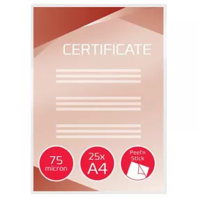   Meleglamináló fólia, 75 mikron, A4, fényes, öntapadó, GBC "Peel'n Stick"