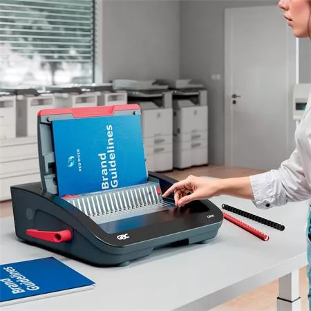 Spirálozógép, műanyag spirálkötéshez, elektromos, 390 lap, GBC "CombBind CB25E"
