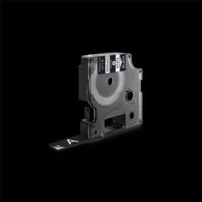   Feliratozógép szalag, vinil, 12 mm x 5,5 m, DYMO "Rhino", fekete-fehér