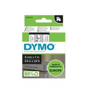   Feliratozógép szalag, 6 mm x 7 m, DYMO "D1", víztiszta-fekete