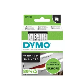   Feliratozógép szalag, 19 mm x 7 m, DYMO "D1", víztiszta-fekete