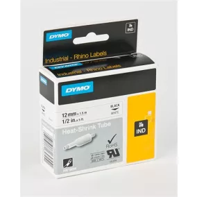   Zsugorcső, feliratozógéphez, 12 mm x 1,5 m, DYMO "Rhino", fehér-fekete