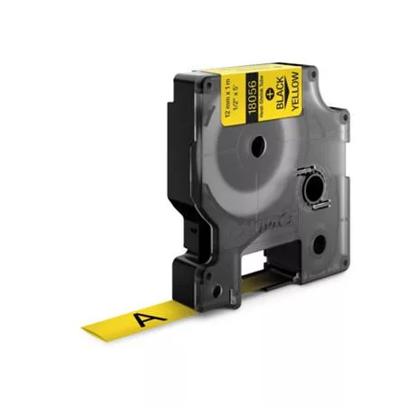 Zsugorcső, feliratozógéphez, 12 mm x 1,5 m, DYMO "Rhino", sárga-fekete