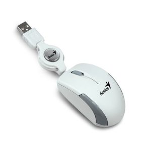   Egér, vezetékes, optikai, kisméret, USB, GENIUS "Micro Traveler" fehér