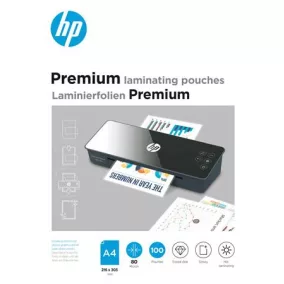   Meleglamináló fólia, 80 mikron, A4, fényes, 100 db, HP "Premium"