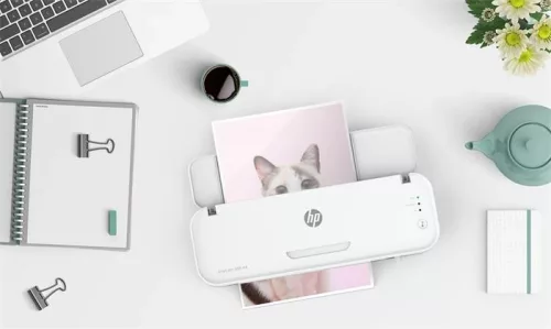 Laminálógép, A4, 80-125 mikron, HP "Onelam 400", fehér
