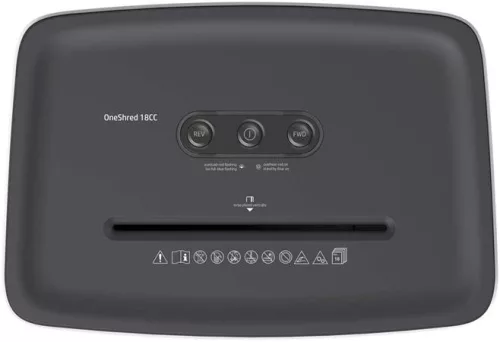 Iratmegsemmisítő, konfetti, 18 lap, HP "Oneshred 18CC", világosszürke