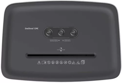 Iratmegsemmisítő, mikrokonfetti, 12 lap, HP "Oneshred 12MC", világosszürke