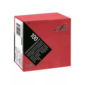 Infibra Szalvéta 25x25cm piros  2 réteg 100 lap/csomag 