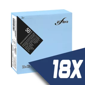   Infibra szalvéta 33x33cm világoskék 2 rétegű 50 lap/csomag (18 csomag)