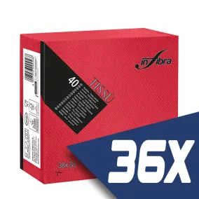   Infibra Szalvéta 38x38cm Piros 2 réteg 40 lap/csomag (36 csomag)