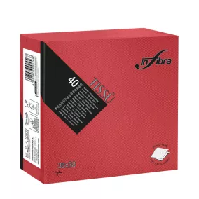 Infibra Szalvéta 38x38cm Piros 2 réteg 40 lap/csomag 