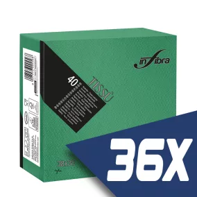   Infibra Szalvéta 38x38cm Sötétzöld 2 réteg 40 lap/csomag (36 csomag)