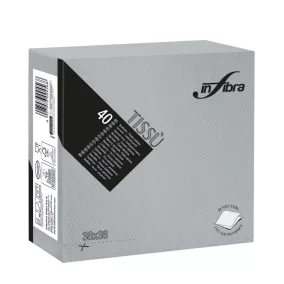 Infibra Szalvéta 38x38cm Szürke 2 réteg 40 lap/csomag 